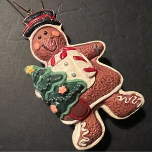 Charming Gingerbread Man Ornament with Tree Christmas Ornament